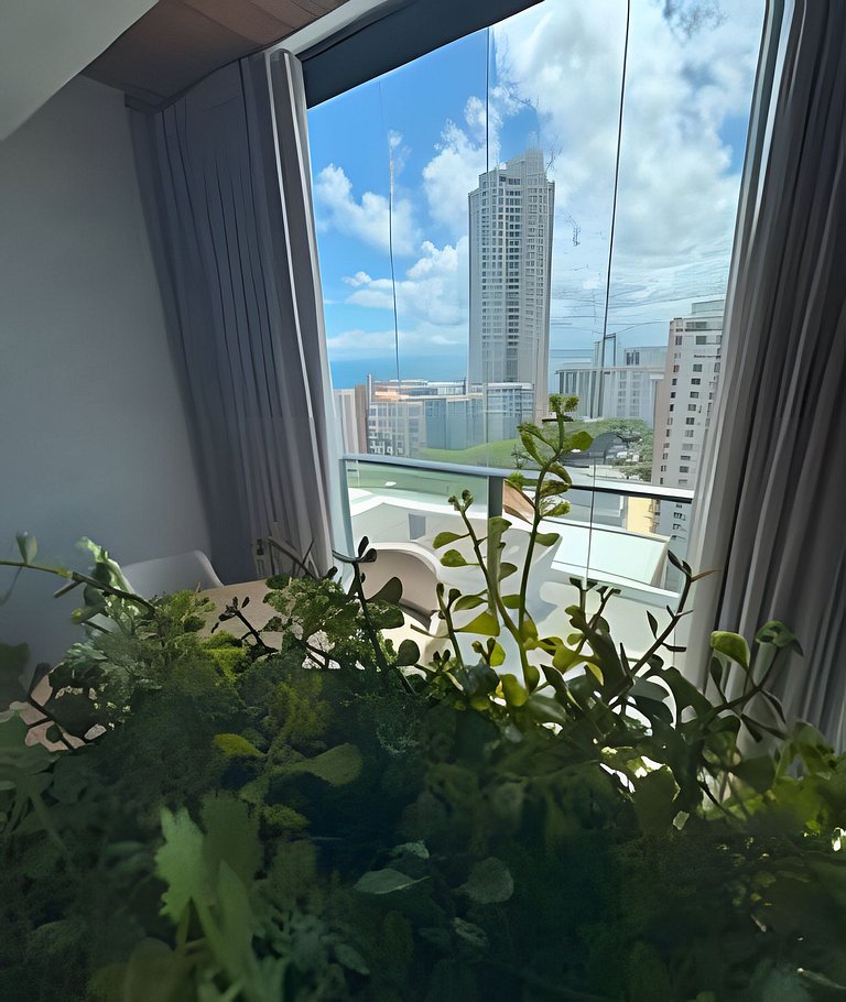 Studio Moderno em Salvador c/ Rooftop Sensacional