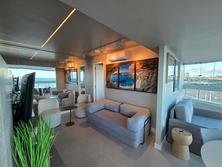 Aconchegante Quarto e Sala Vista Panorâmica do Mar